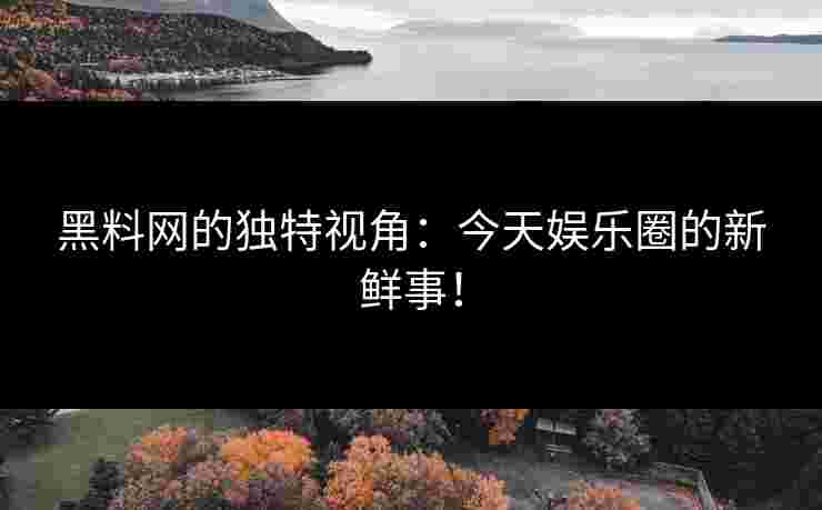 黑料网的独特视角：今天娱乐圈的新鲜事！