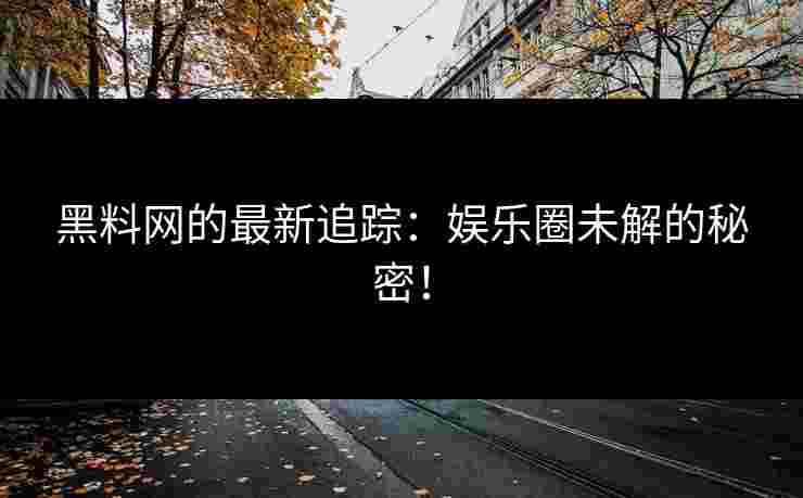 黑料网的最新追踪：娱乐圈未解的秘密！